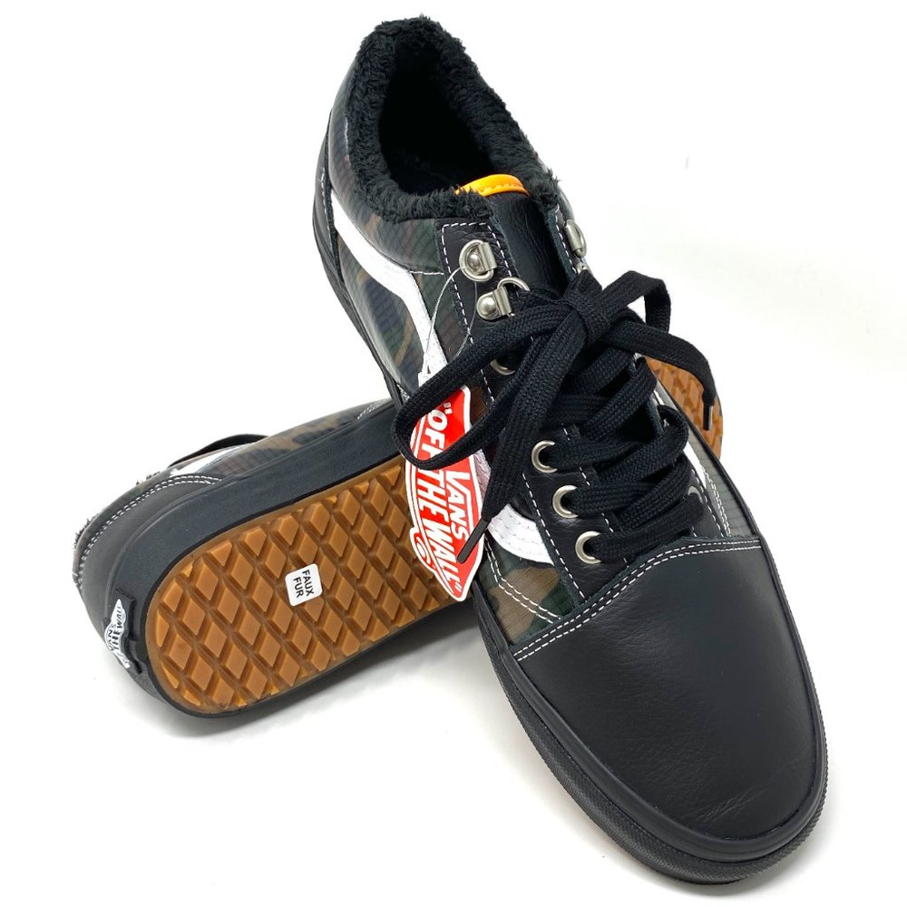 VANS Old Skool MTE Men's Leather Black Green Camo Khaki Size 11.5 VN0A348F2TI - Picture 4 of 10